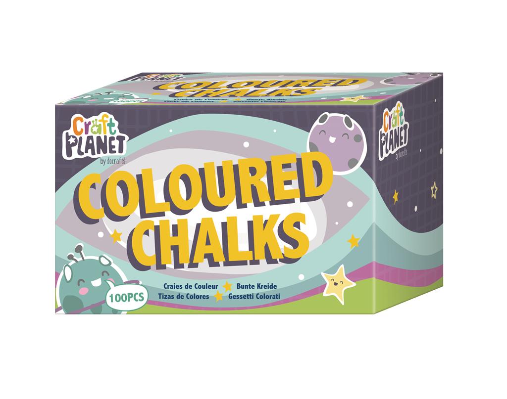 Craft Planet Coloured Chalks Bulk Pack (100pk)