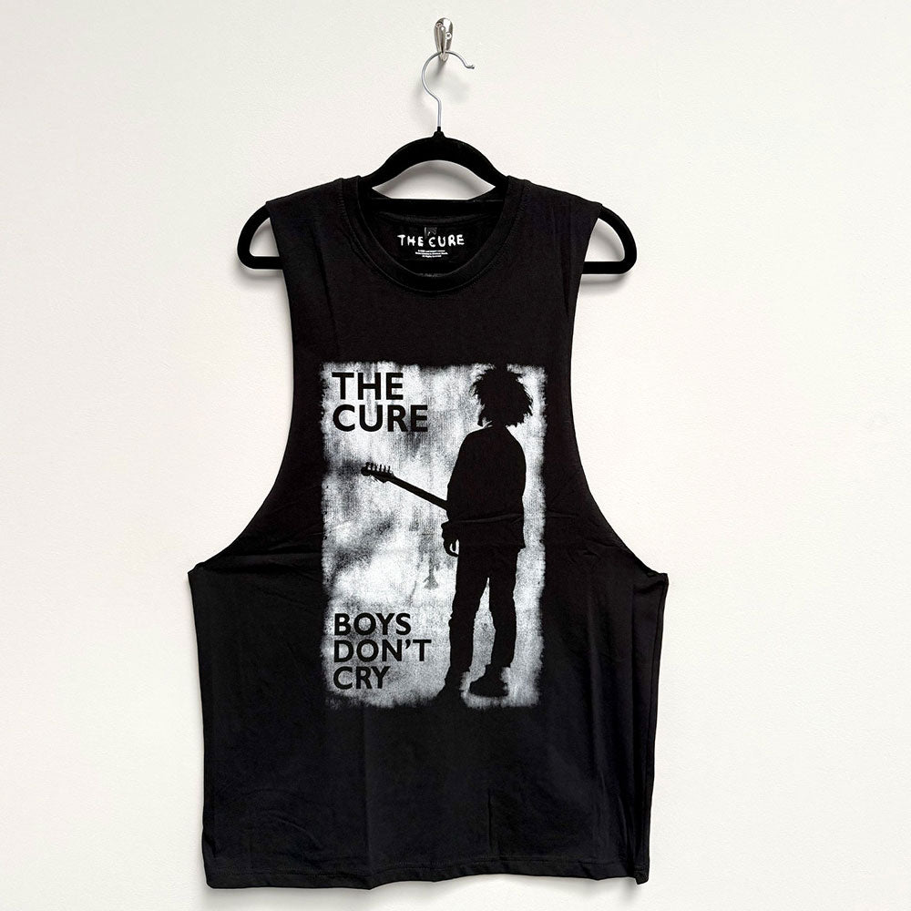 The Cure Unisex Vest T-Shirt Boys Don't Cry B&W Black (L)