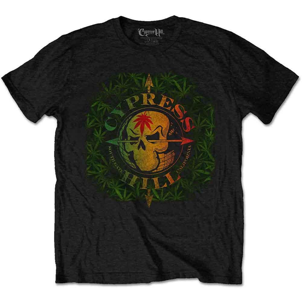 Cypress Hill Unisex T-Shirt South Gate Logo & Leaves Black (L)