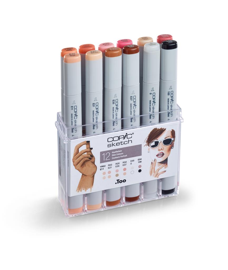 Copic Sketch Marker Pen Set - Skin Tones  (12pc)