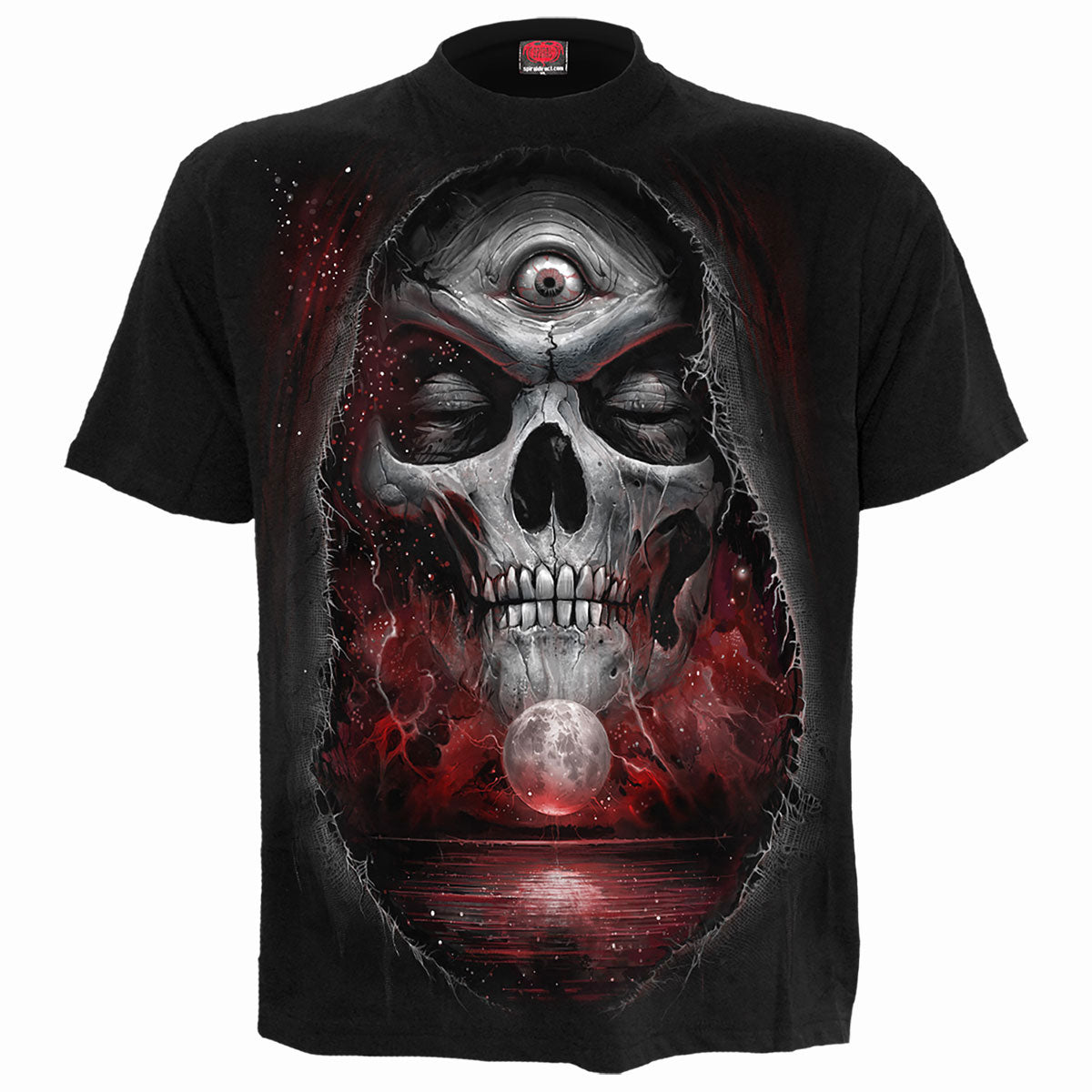 Spiral Unisex T-Shirt Third Eye Awakening (Back Print) Black (M)