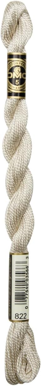 DMC Pearl Cotton Thread Size 5 25m Skein - Light Beige Grey (822)