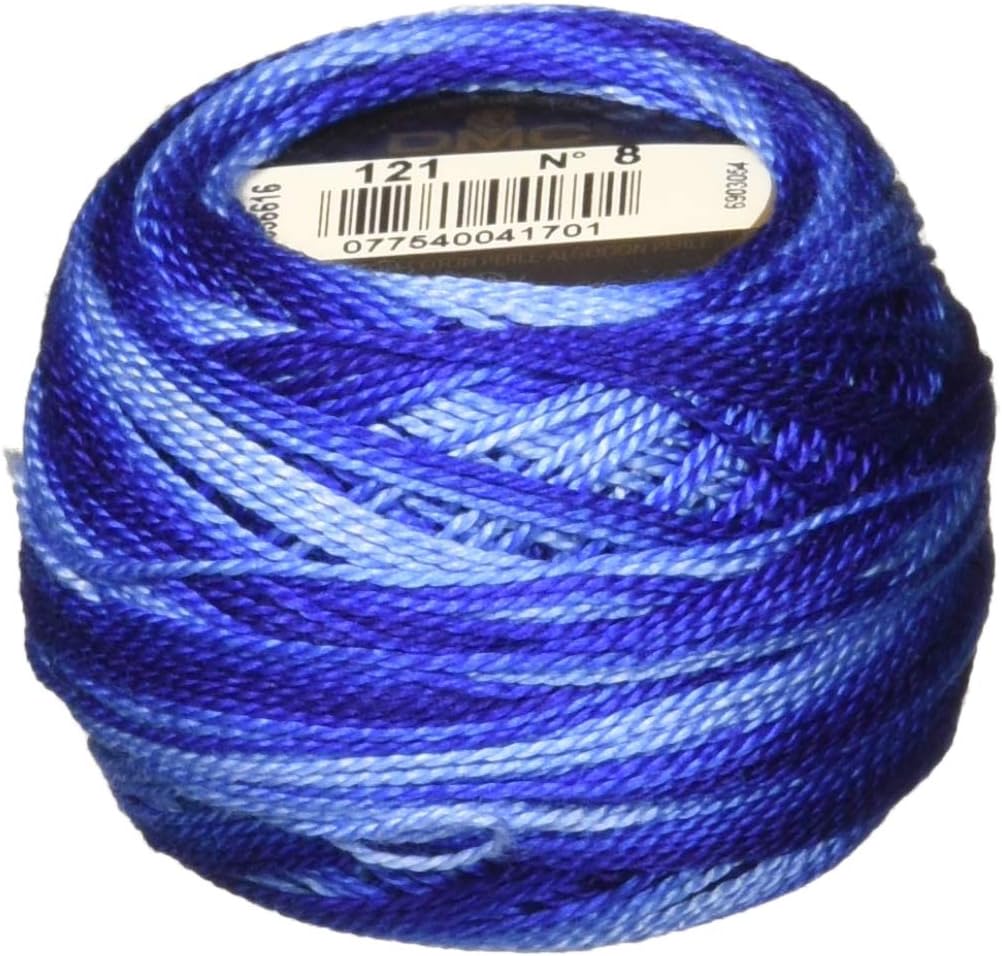 DMC Pearl Cotton Size 8 80m Ball - Variegated Delft Blue (121)