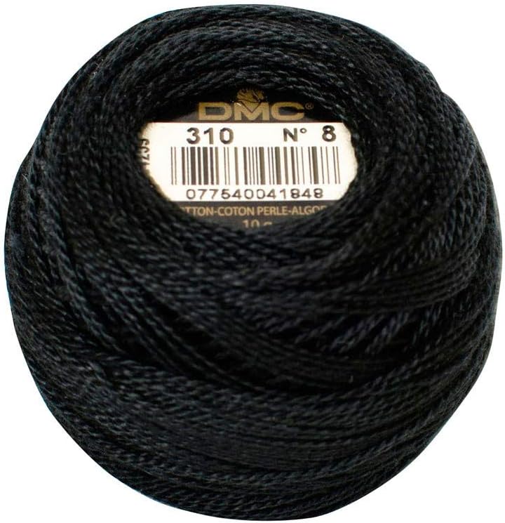 DMC Pearl Cotton Size 8 80m Ball - Black (310)