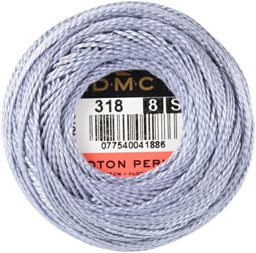 DMC Pearl Cotton Size 8 80m Ball - Light Steel Grey (318)