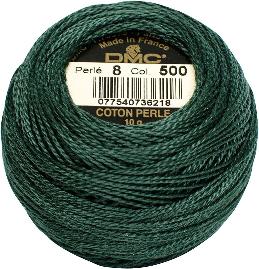 DMC Pearl Cotton Size 8 80m Ball - Very Dark Blue Green (500)