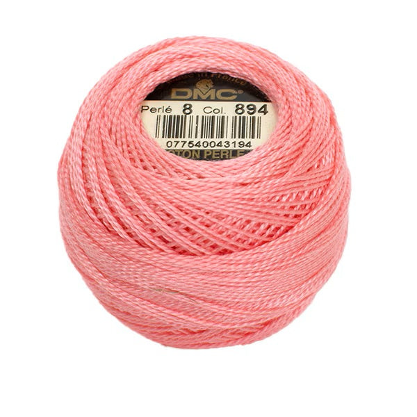DMC Pearl Cotton Size 8 80m Ball - Pink (894)