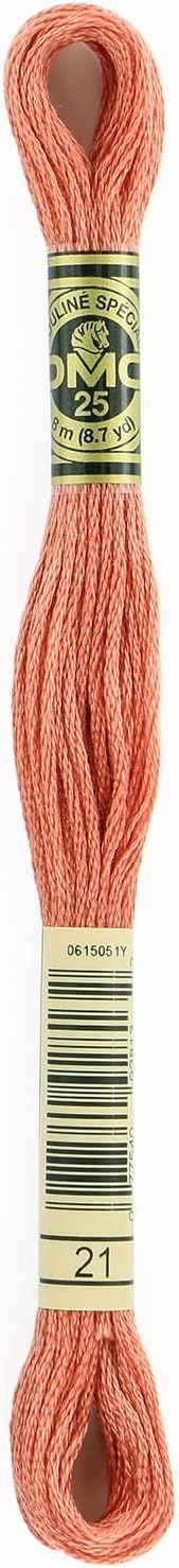 DMC Mouline Stranded Cotton Embroidery Thread 8m Skein - Light Alizarin (21)