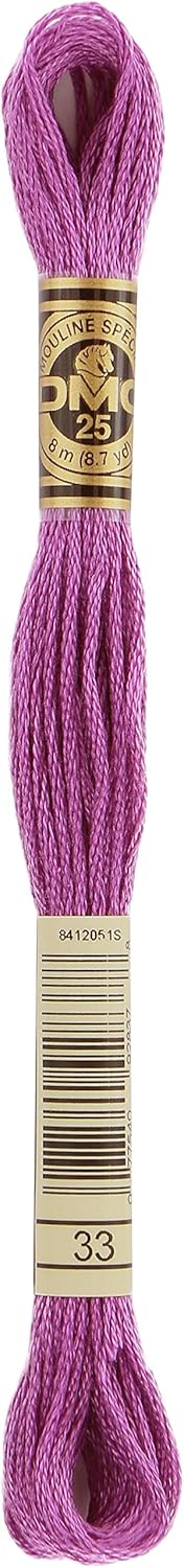 DMC Mouline Stranded Cotton Embroidery Thread 8m Skein - Mid Purple (33)