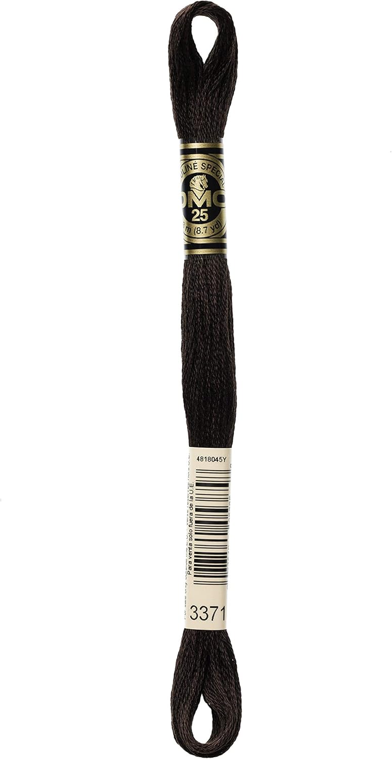 DMC Mouline Stranded Cotton Embroidery Thread 8m Skein - Black Brown (3371)