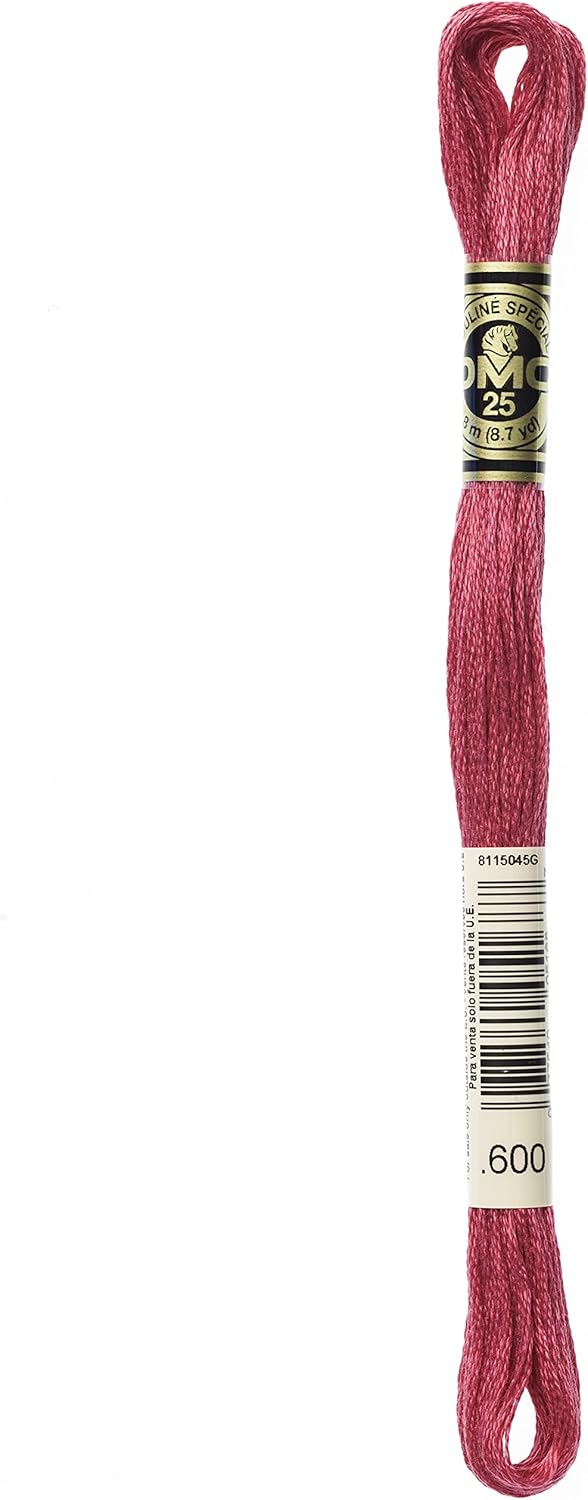 DMC Mouline Stranded Cotton Embroidery Thread 8m Skein - Very Dark Cranberry (600)