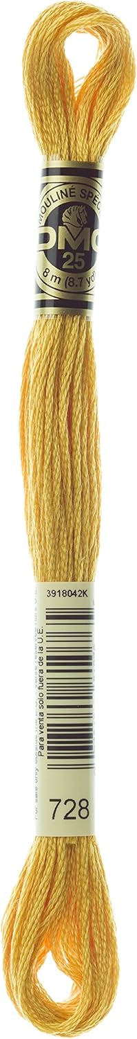 DMC Mouline Stranded Cotton Embroidery Thread 8m Skein - Topaz (728)