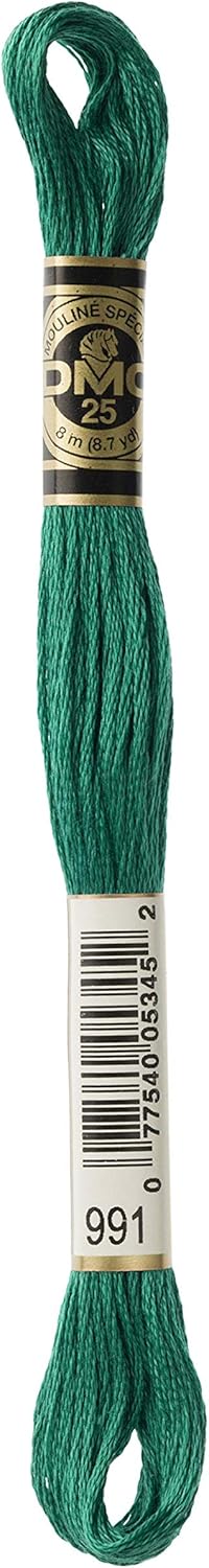 DMC Mouline Stranded Cotton Embroidery Thread 8m Skein - Dark Aquamarine (991)