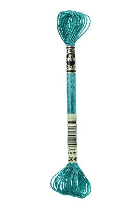 DMC Light Effects Embroidery Thread 8m Skein - Metallic Turquoise Green (3849)
