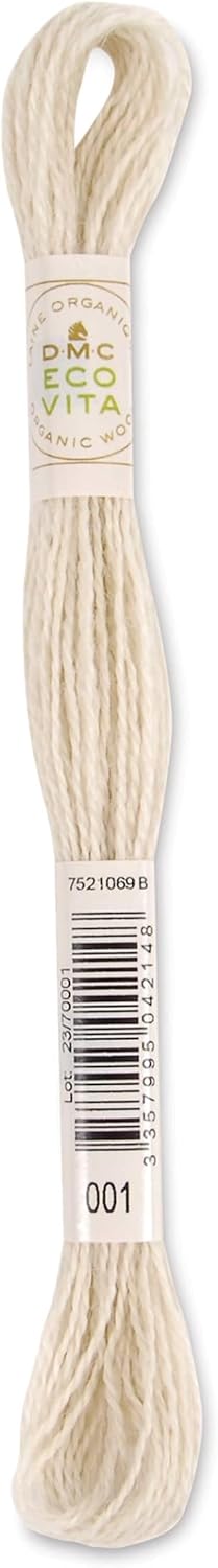 DMC Eco Vita Organic Wool Thread 16m Skein - White (001)