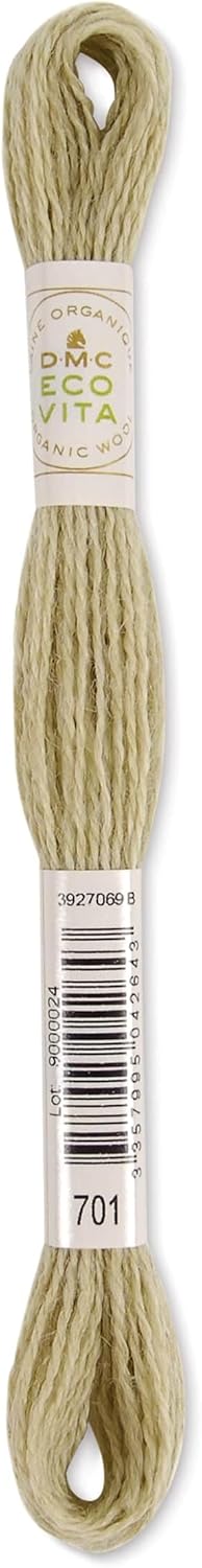 DMC Eco Vita Organic Wool Thread 16m Skein - Green (0701)