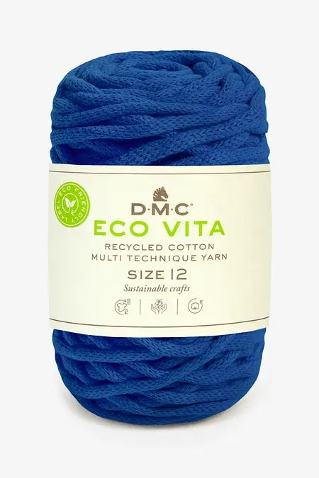 DMC Eco Vita 12 Crochet/Knitting Yarn 250g Ball - Blue (75)