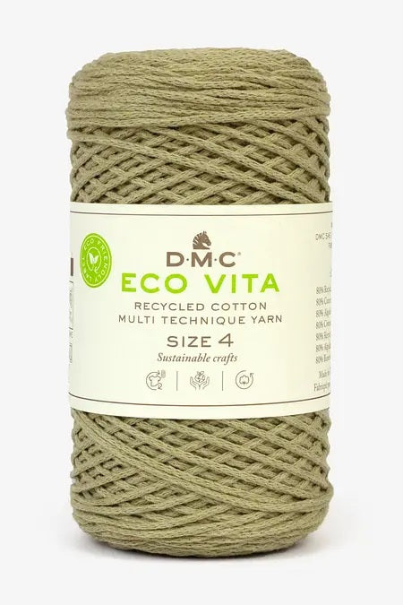 DMC Eco Vita 4 Crochet/Knitting Yarn 250g Ball - Green (08)