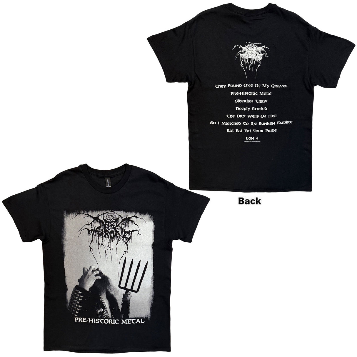 Darkthrone Unisex T-Shirt Pre-Historic Metal (Back Print) Black (XXL)
