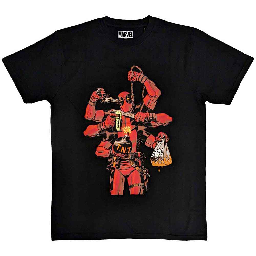 Marvel Comics Unisex T-Shirt Deadpool Arms Black (L)