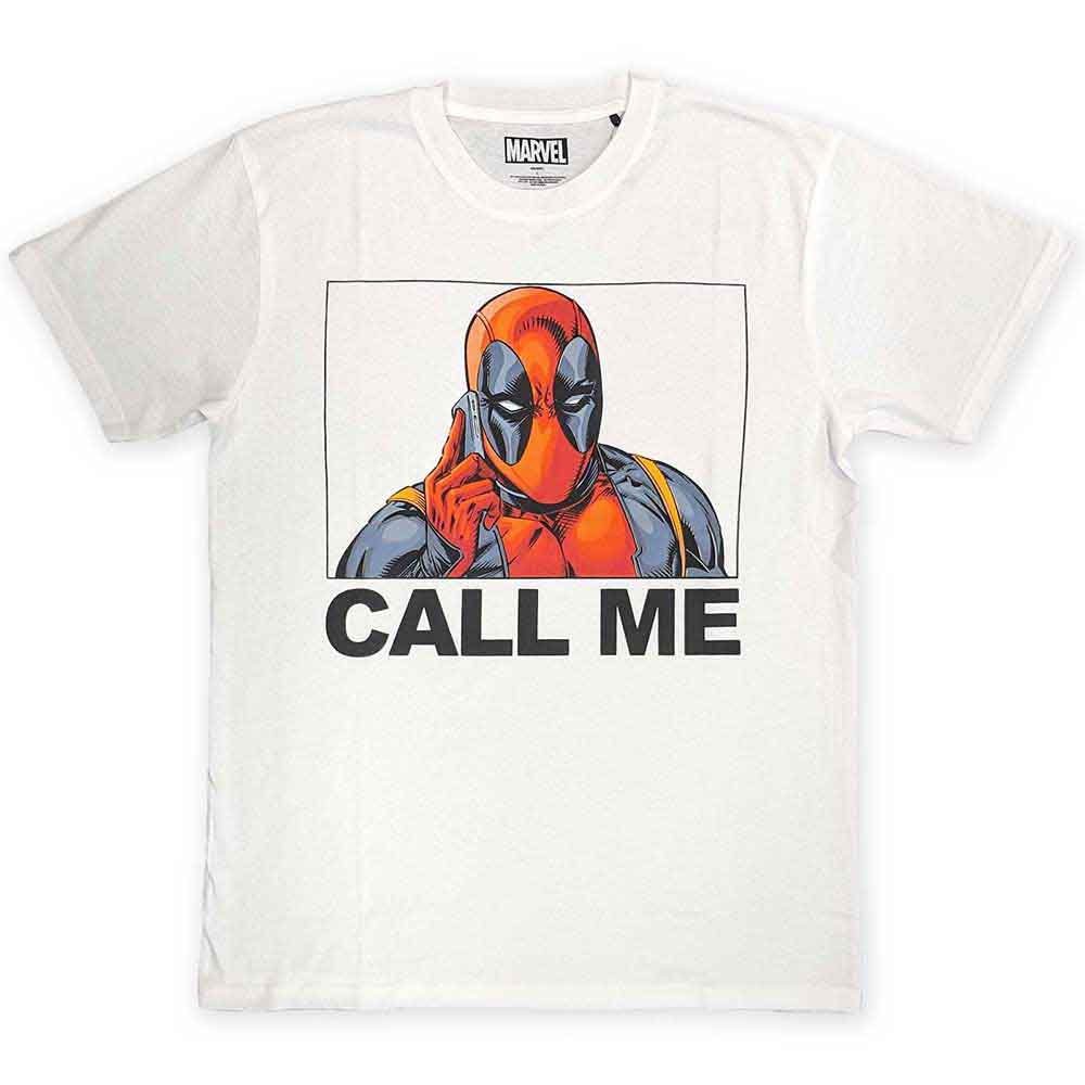 Marvel Comics Unisex T-Shirt Deadpool Call Me White (XXL)