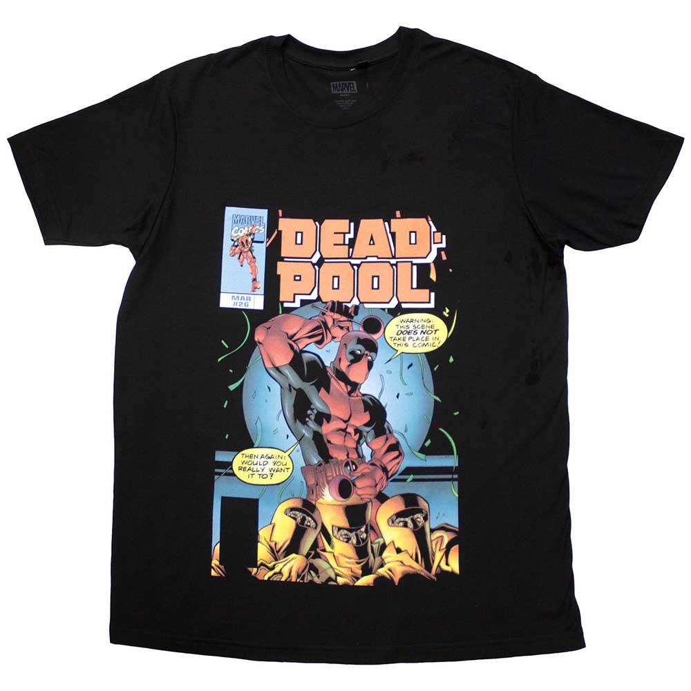 Marvel Comics Unisex T-Shirt Deadpool Bubble Text Black (M)