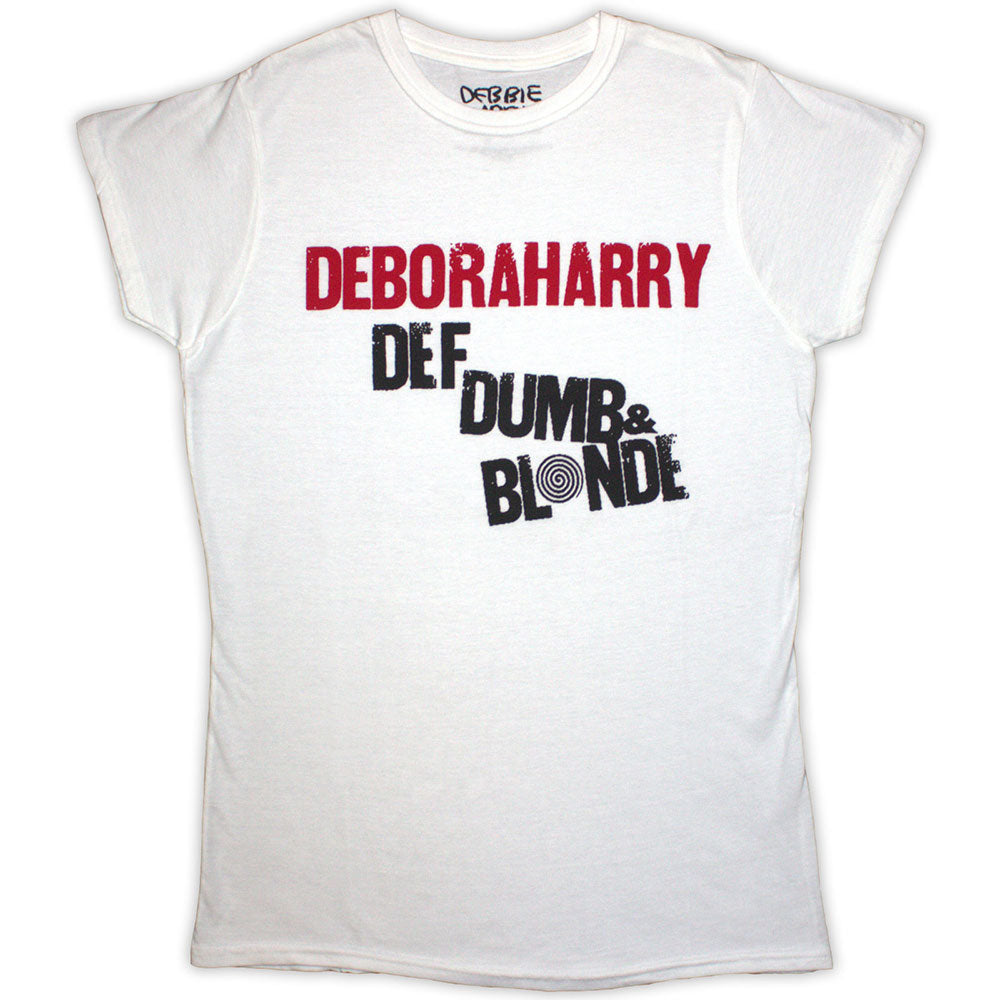 Debbie Harry Ladies T-Shirt Def Dumb & Blonde White (M)