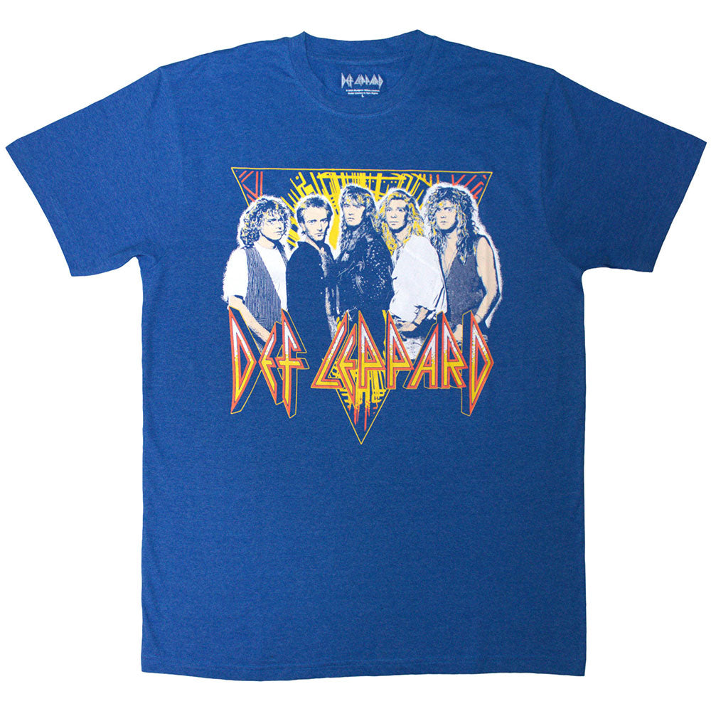 Def Leppard Unisex T-Shirt Band Photo Blue (XXL)