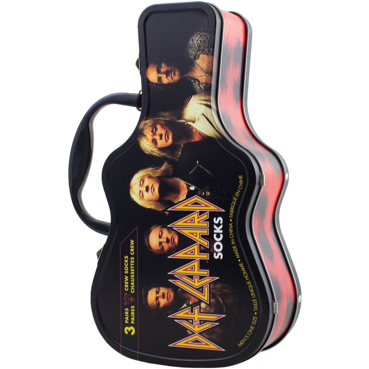 Def Leppard Unisex Sock Guitar Tin Logos Multicoloured (UK Size 6.5-11)