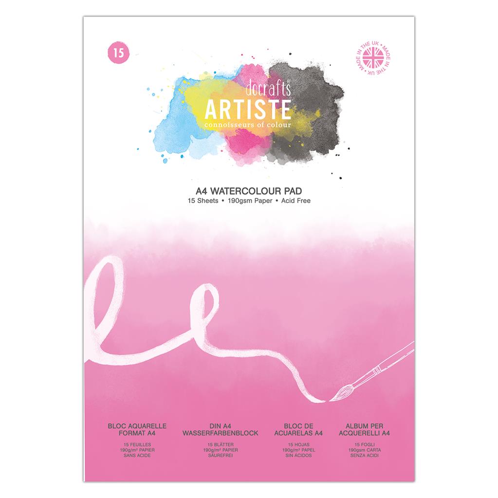Artiste A4 Watercolour Pad 190gsm 15shts