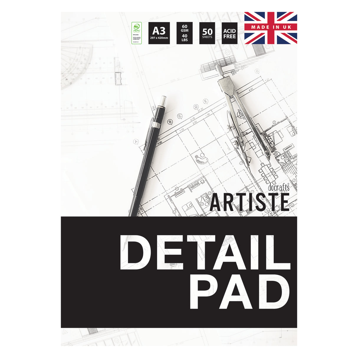 Artiste A3 Detail Paper Pad 60gsm 50shts