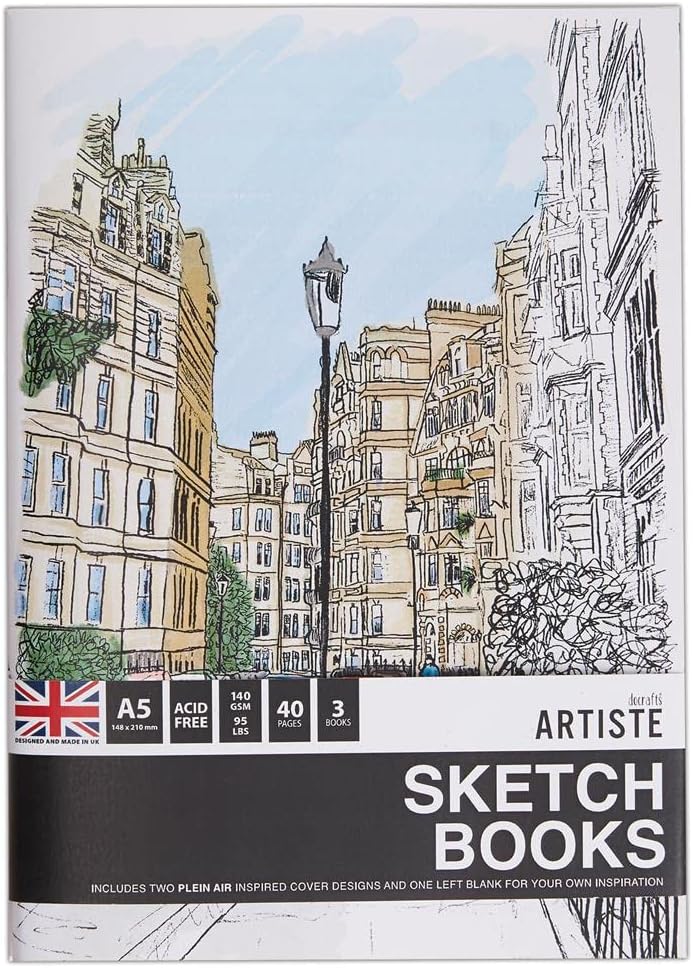 Artiste A5 Sketchbook 140gsm 20shts White - Plein Air (3pk)