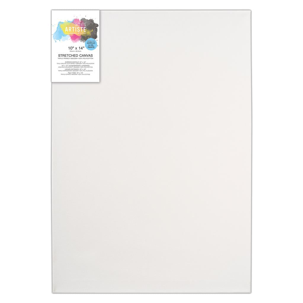 Artiste Stretched Canvas 10" x 14" 380gsm White Wooden Frame