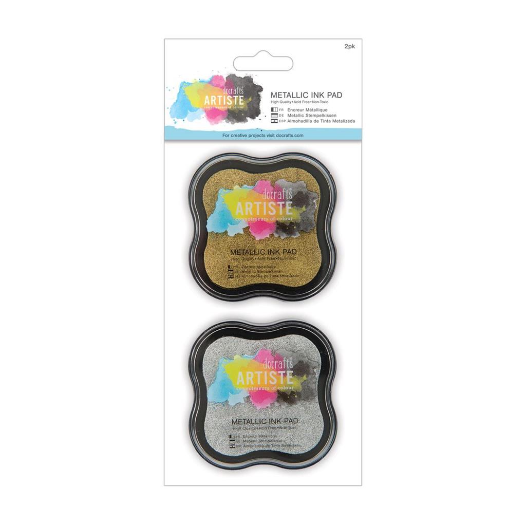 Artiste Pigment Ink Pad - Metallic Gold & Silver