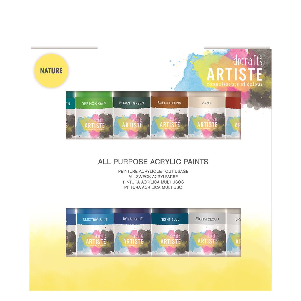 Artiste All Purpose Acrylic Paint Set - Nature (12pk)