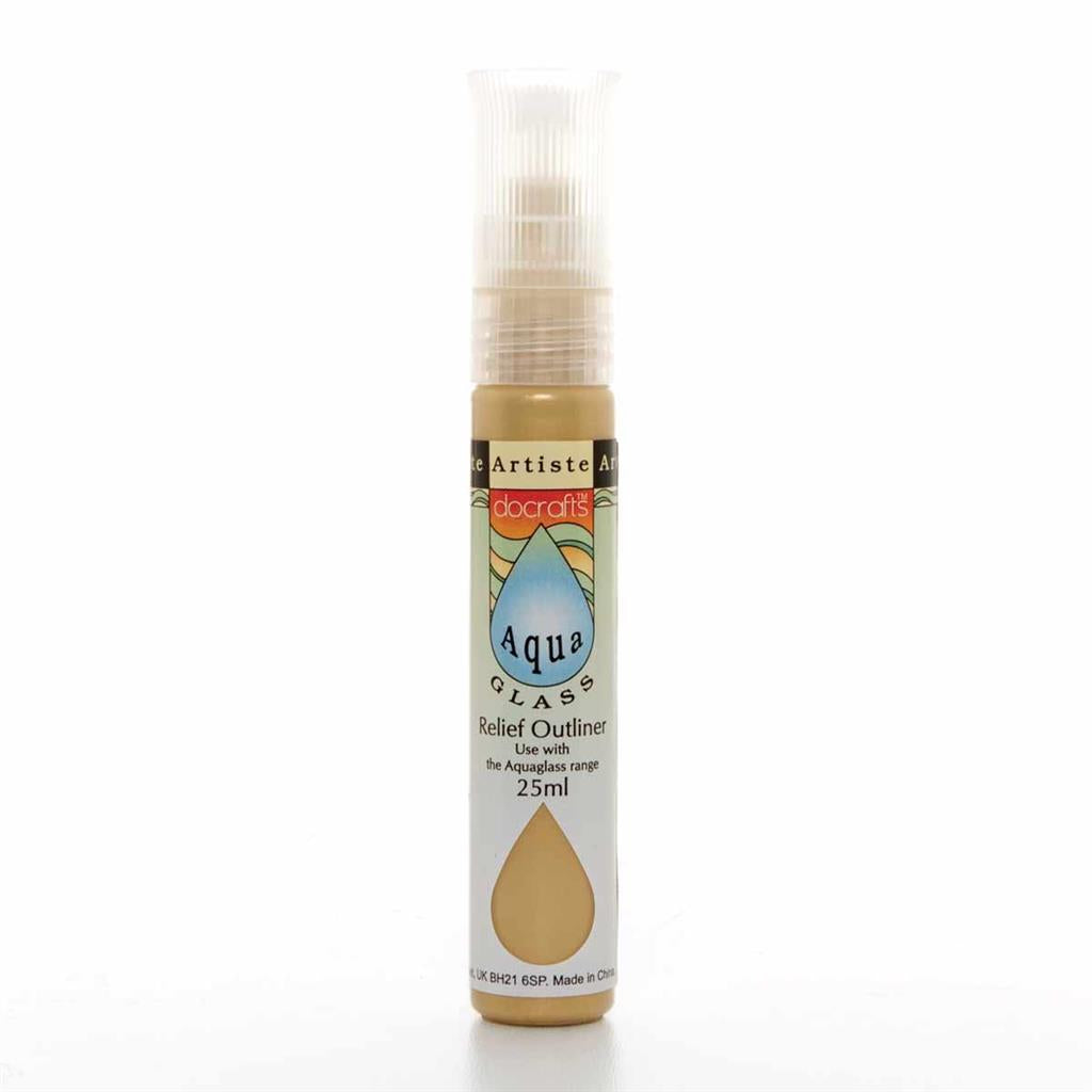 Artiste Aquaglass Relief Outliner Glass Paint (25ml) - Gold