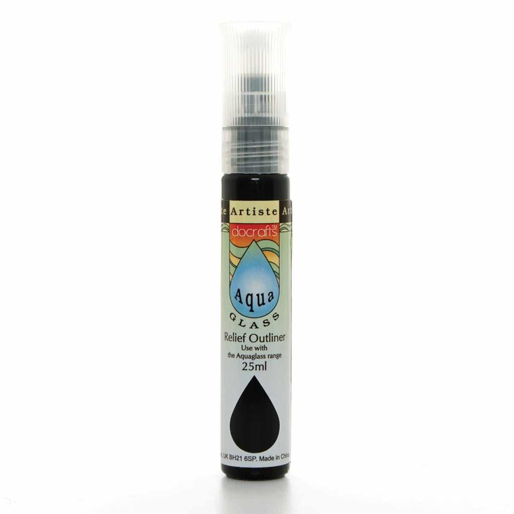 Artiste Aquaglass Relief Outliner Glass Paint (25ml) - Black
