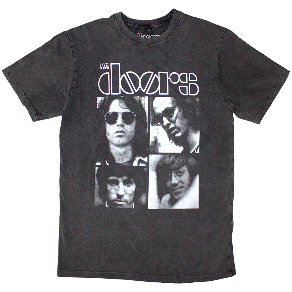 The Doors Unisex Stone Wash T-Shirt Squares Grey (XXL)