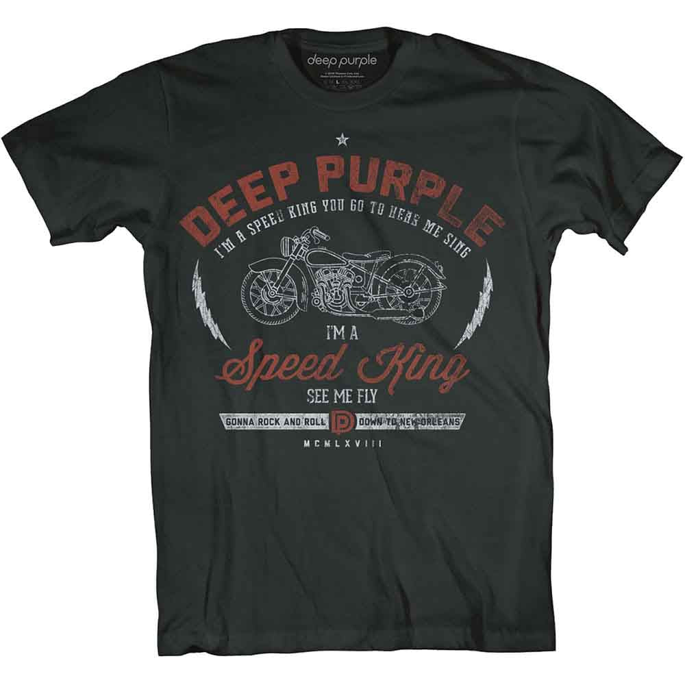 Deep Purple Unisex T-Shirt Speed King Black (XL)