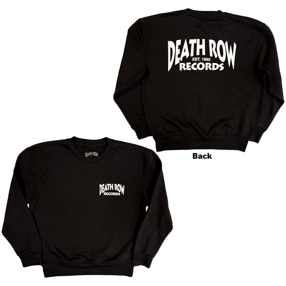 Death Row Records Unisex Sweatshirt Logo (Back Print) Black (M)