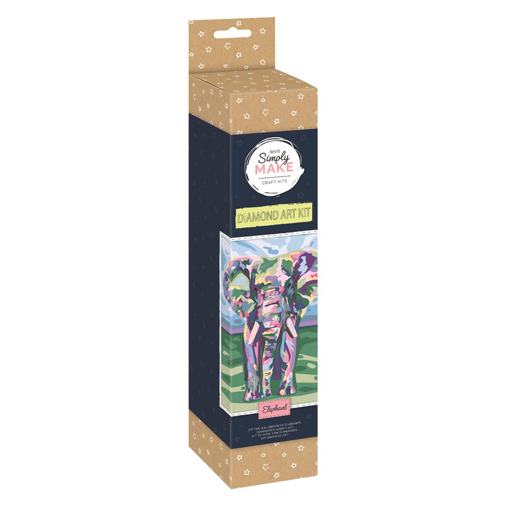 Simply Make Diamond Art Kit - Colourful Elephant