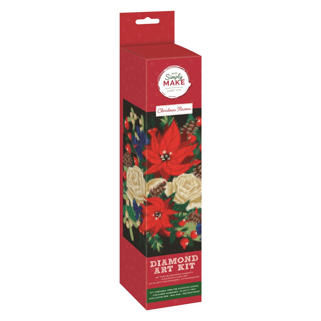 Simply Make Christmas Diamond Art Kit - Christmas Flowers