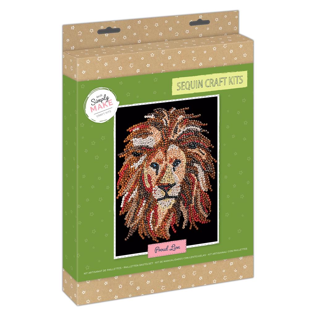 Simply Make Sequin Craft Kit - Proud Lion