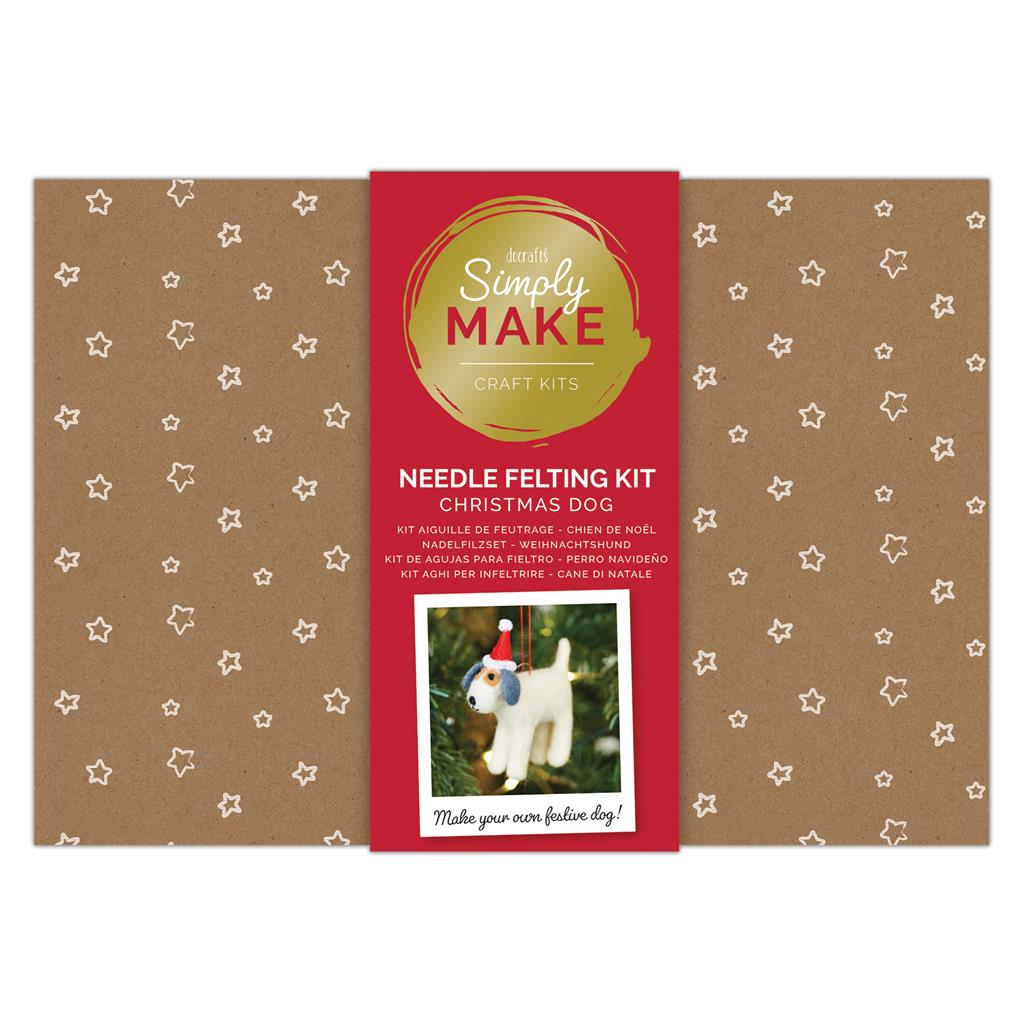 Simply Make Needle Felting Kit - Christmas Dog