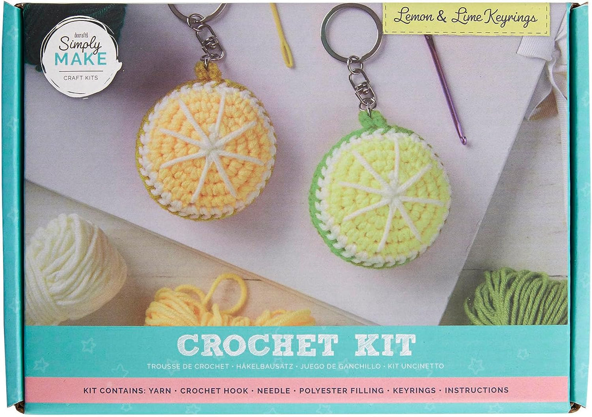 Simply Make Crochet Kit - Lemon & Lime Keyrings