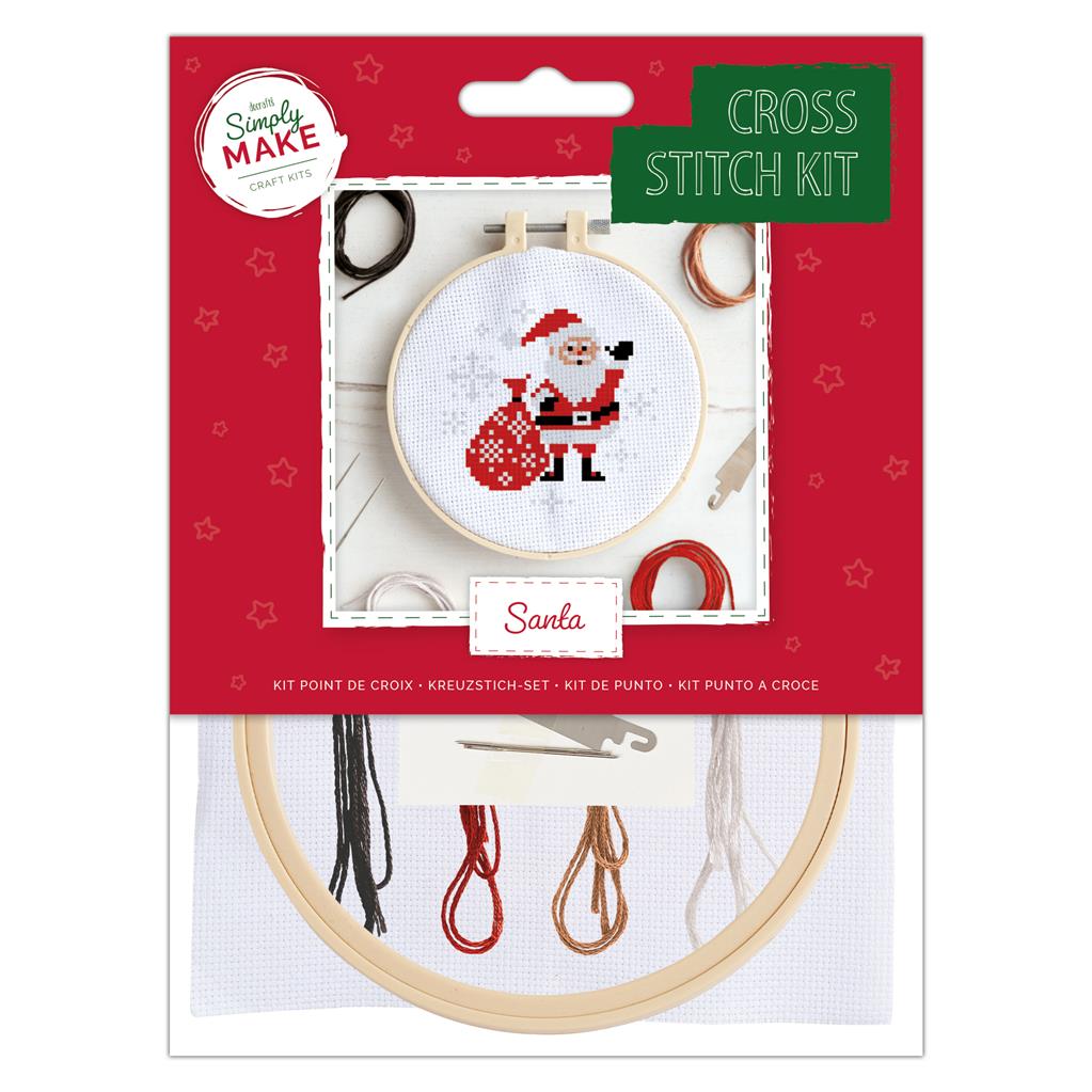 Simply Make 5" Xmas Cross Stitch Kit - Santa
