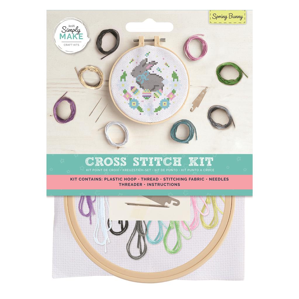 Simply Make 5" Cross Stitch Kit - Spring Bunny