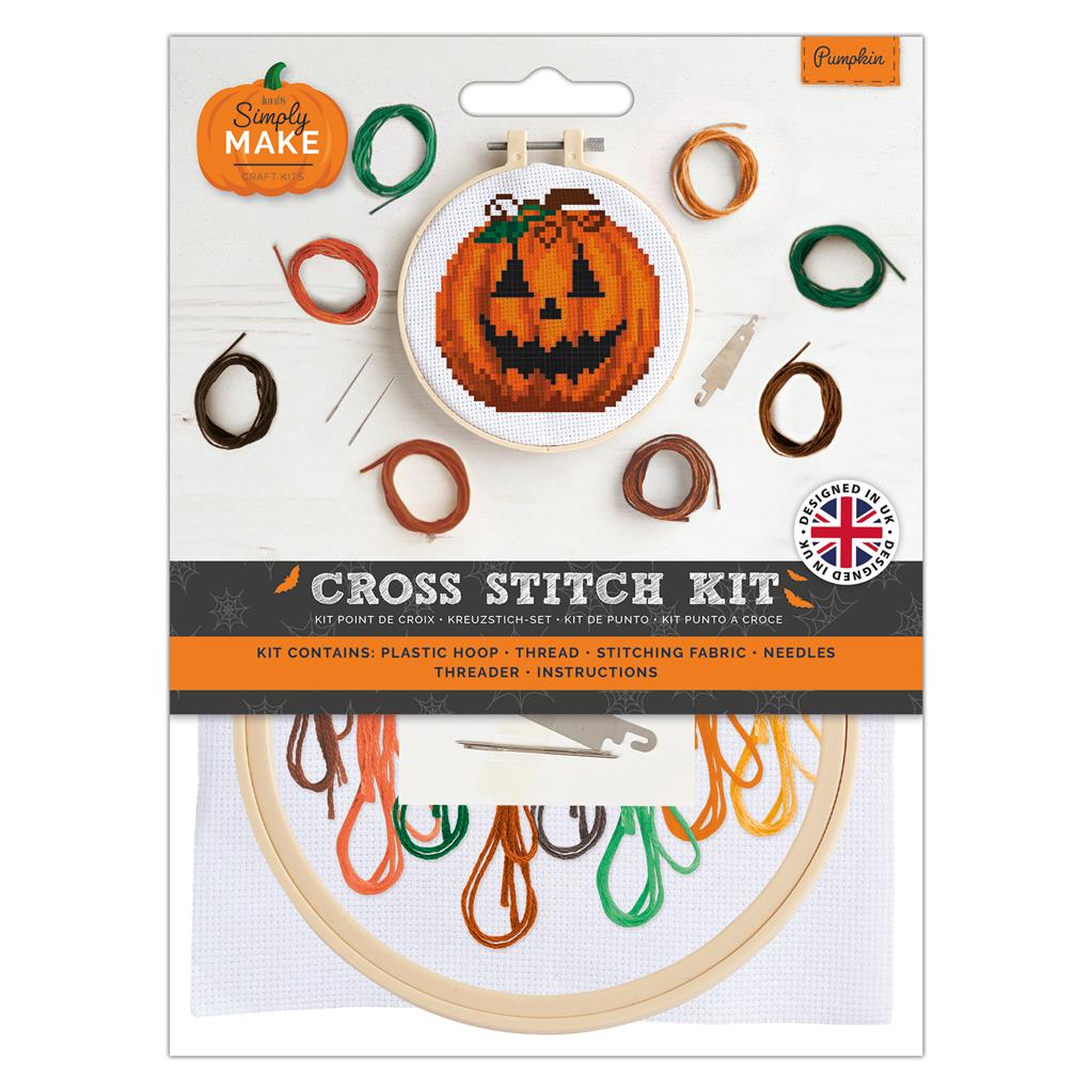 Simply Make 5" Cross Stitch Kit - Pumpkin