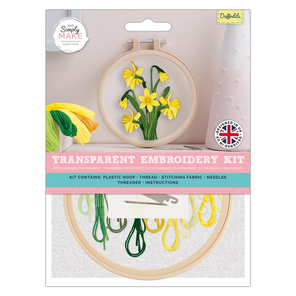 Simply Make 5" Embroidery Kit - Daffodil