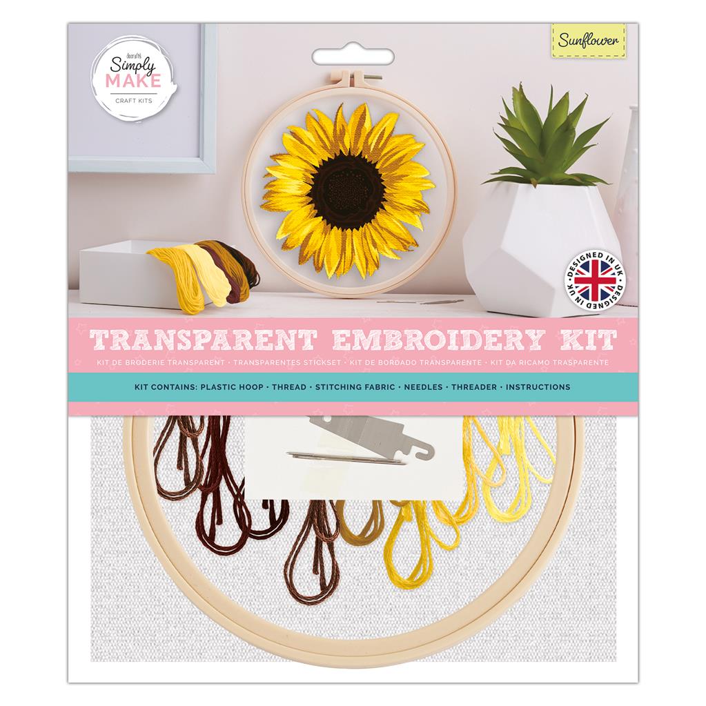 Simply Make 8" Embroidery Kit - Sunflower